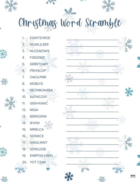 Christmas Word Scrambles 15 Free Printables Printabulls