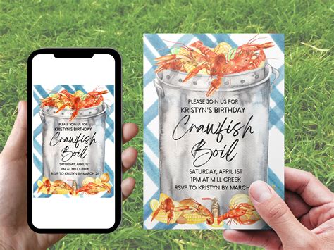 Editable Crawfish Boil Invitation Crayfish Boil Party Crawfish Boil