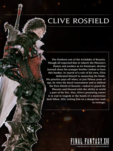 Ffxvi Character Bios For Clive Jill Cid And Torgal Shared Siliconera