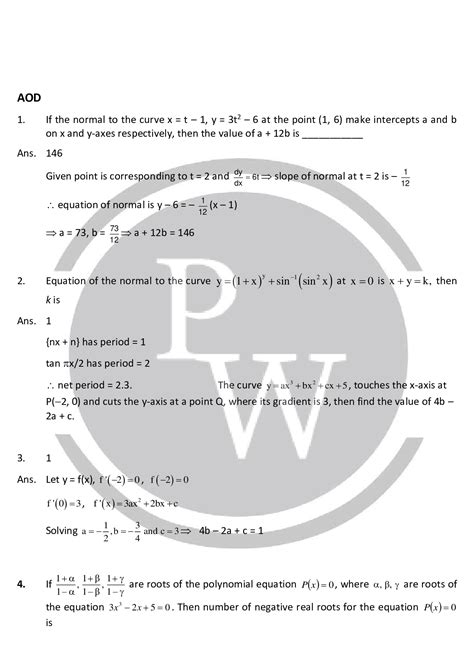 Numerical Base Question Of AOD For JEE Maths Physics Wallah