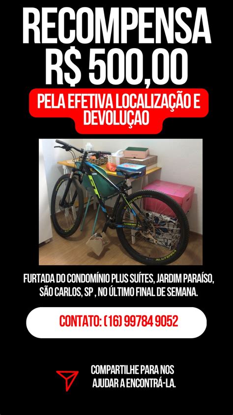 V Tima Oferece Recompensa Para Quem Encontrar Sua Bicicleta Comando Vp