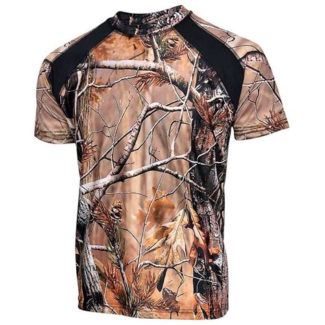 Mens Camo 100 Polyester Hunting Zone Shirt Short Sleeve