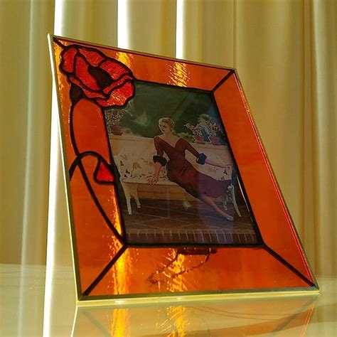 Handmade Stained Glass Picture Frame Made With Tiffany Method Etsy