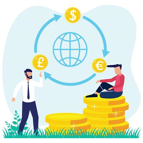 Illustration vector graphic cartoon character of currency exchange