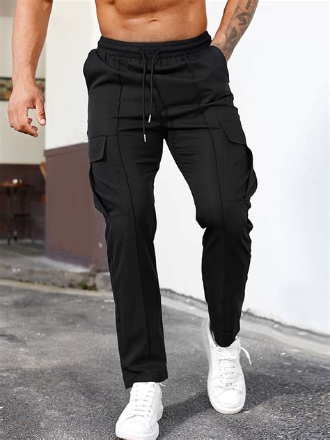 Manfinity Homme Men Flap Pocket Drawstring Waist Cargo Trousers Shein Uk