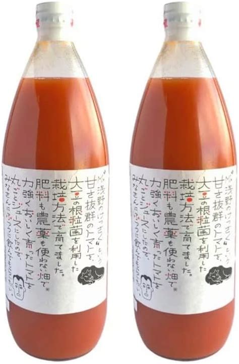 Amazon 中野渡牧場 Mr浅野のけっさく トマトジュース（ストレート） 1000ml×2本 青森県 十和田市 国産 食塩無