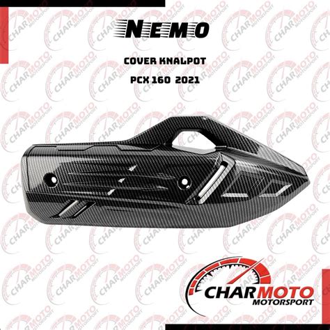 Jual Cover Knalpot Honda Vario 160 PCX 160 Carbon Tutup Karbon Nemo