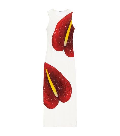 Loewe Anthurium Print Maxi Dress Harrods Us