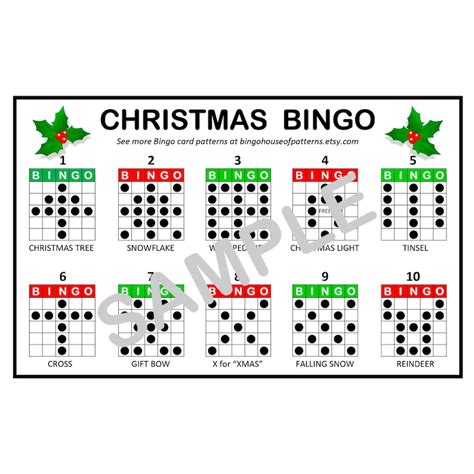 Collection Holiday Bingo Card Patterns For Really Fun Bingo Games Bingo