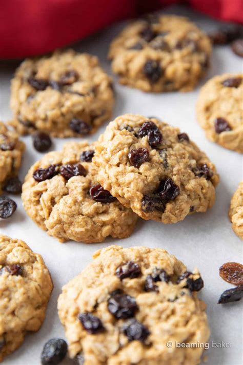 Vegan Oatmeal Raisin Cookies Gf Beaming Baker