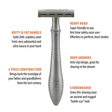 Edge Safety Razor By Vikings Blade Long Handle With Luxury Case L