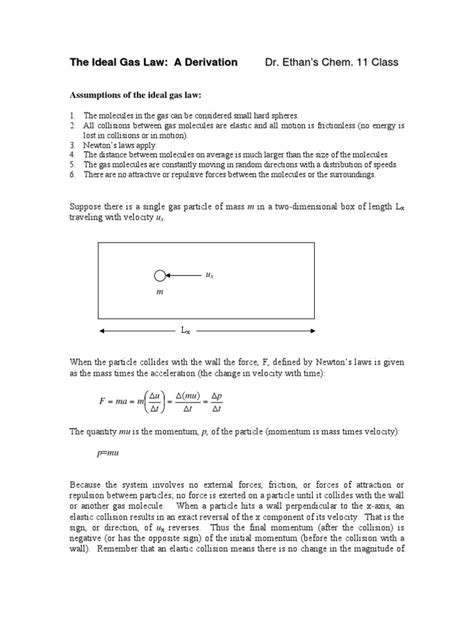 Ideal Gas Law Derivation | Collision | Momentum