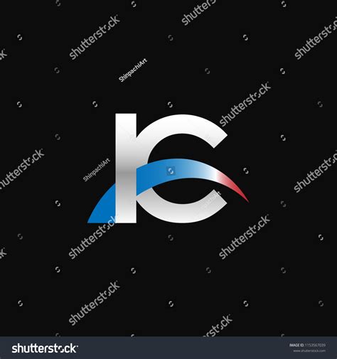 Initial Letters IC Overlapping Movement Swoosh Royalty Free Stock