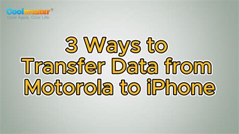 How To Transfer Data From Motorola To IPhone 3 Ways YouTube