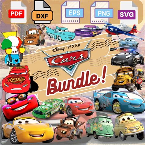 Cars Svg Bundle Cars Svg Lightning Mcqueen Svg Cars Png Etsy