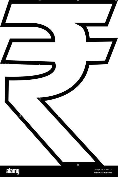 Rupee Currency Sign Symbol Rupee Indian Money Line Icon Vector