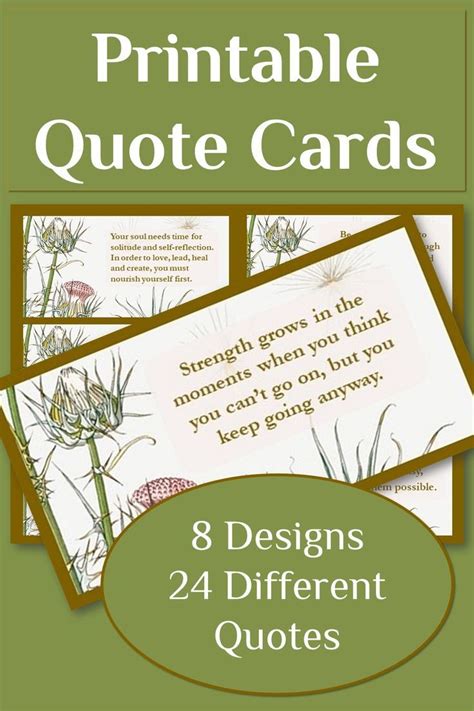 This Set Of Printable Inspirational Quote Cards Contains 24 Different