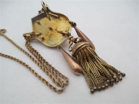 14kt Victorian Tassel And Diamond Necklace From Phenomena On Ruby Lane