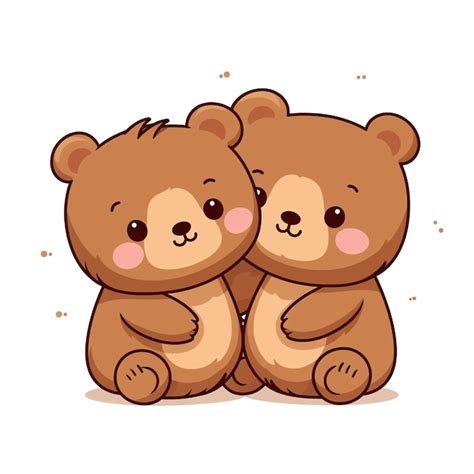 Premium Ai Image Two Cartoon Bears Hugging Each Other