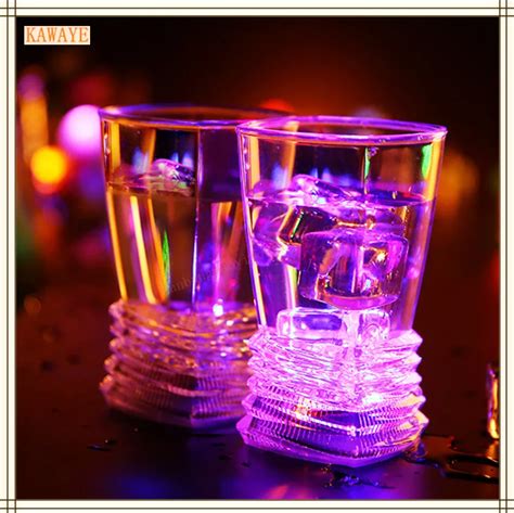 1pcs LED Light Square Flower Cup Straight Cup Of Colorful Fluorescent ...