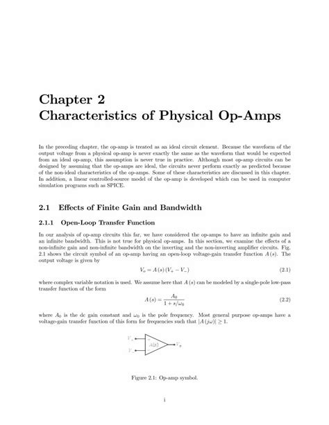 PDF Chapter 2 Characteristics Of Physical Op Amps ECE Users Pages