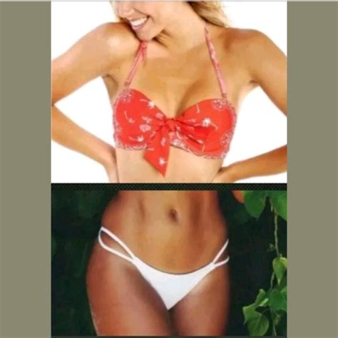 Wildfox Swim Nwt Wildfox Bikini Set Redwhite Handkerchief Halt Poshmark