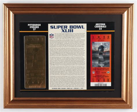 Commemorative Super Bowl Xliii X Custom Framed Score Card Display