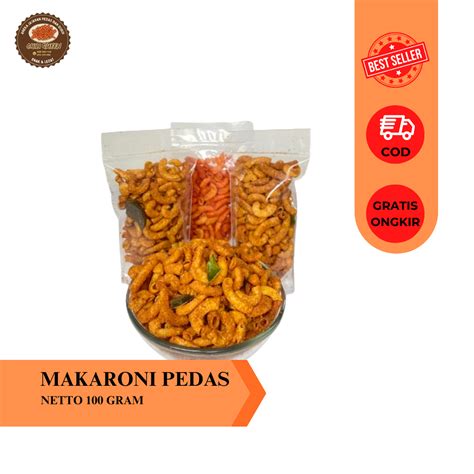 Makaroni 100 Gram Pedas Daun Jeruk Cemilan Makaroni Makaroni Pedas