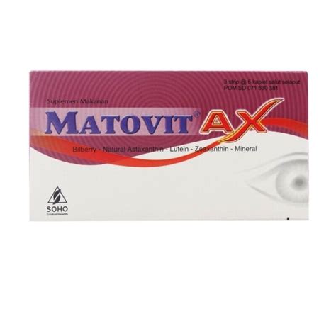 Matovit Ax Vitamin Mata Per Box 3 Strip X 6 Tablet Lazada Indonesia