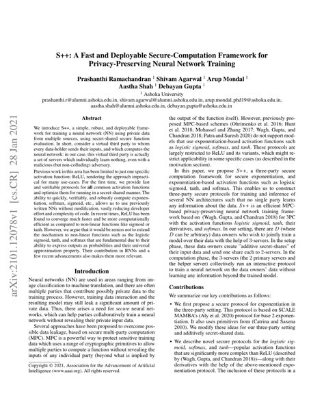 Pdf S A Fast And Deployable Secure Computation Framework For