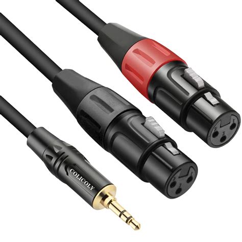 COLICOLY Cable de micrófono estéreo de doble hembra XLR a 3 5 mm Mini