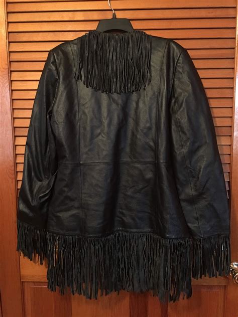 Vintage Leather Fringe Jacket Etsy