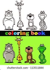 Coloring Book Animals Stock Vector (Royalty Free) 113511844 | Shutterstock