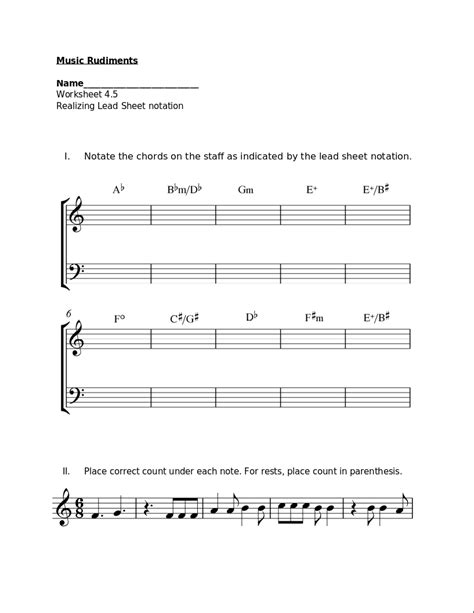 Worksheet Realizing Lead Sheet The Dock For Learning