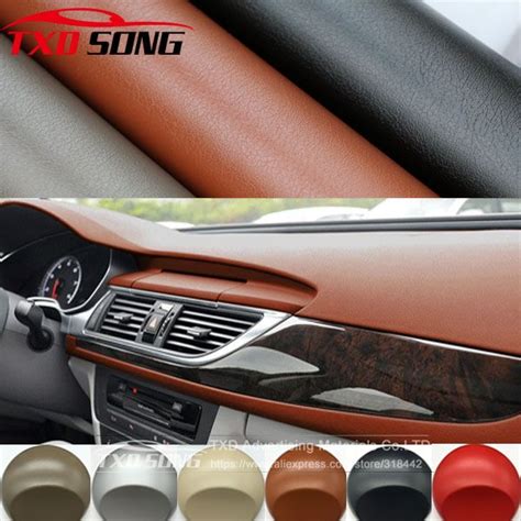 Prime En Cuir Motif Pvc Film Vinyle Adh Sif Autocollants Pour Auto