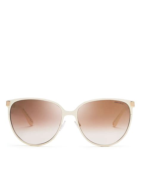 Jimmy Choo Mirrored Posie Sunglasses 60mm In Ivorygold Mirror