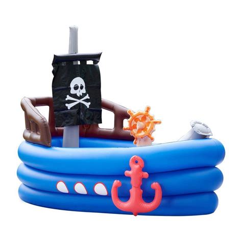 Teamson Kids Water Fun Pirate Boat Inflatable Kiddie Pool (Multicolor ...