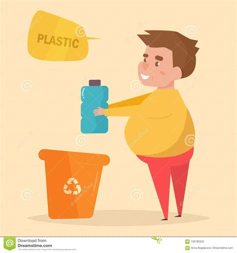 Plástico Separate Que Clasifica La Basura Ilustración del Vector