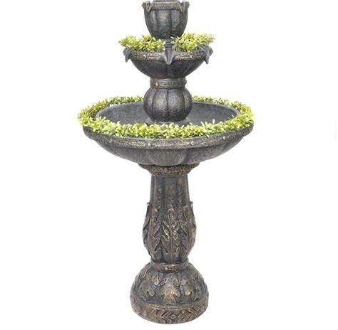 Amazon Bernini Bosconero Cordless Fountain With Faux Greenery