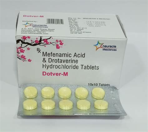 Drotaverine Mg Mefenamic Acid Mg Tablets Manufacturer And