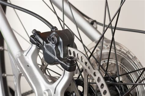 Hydraulic Rear Disc Brake of Mountain Bike, Close Up View Stock Image ...