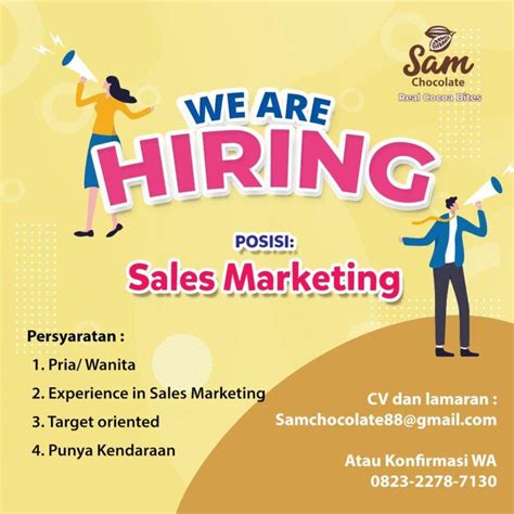 Lowongan Kerja Sales Marketing Di Sam Chocolate LokerJogja ID