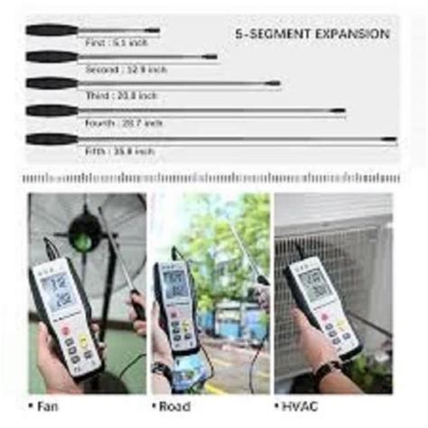 Stainless Steel Gray Hot Wire Anemometer Model Name Number HT 9829 0 1 Percent At 12700