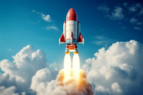 premium photo rocket     sky mixed media