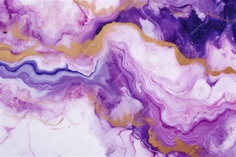 Premium Photo Purple And Gold Marble Painting With Gold And Purple