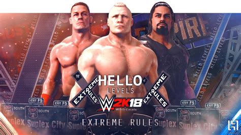 Wwe 2k18 Roman Reigns Vs Brock Lesnar Vs John Cena Wwe 2k18 Triple