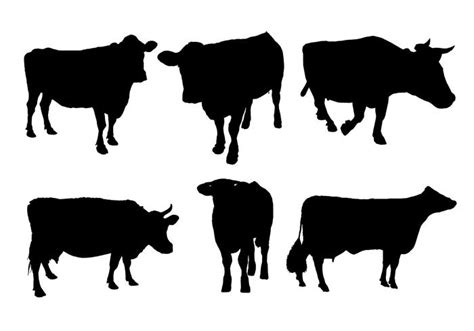 Cow Silhouette Vector 93920 Vector Art at Vecteezy