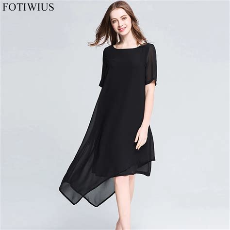 Plus Size Dresses For Women Xl Xl Summer Sexy Black Chiffon Dress