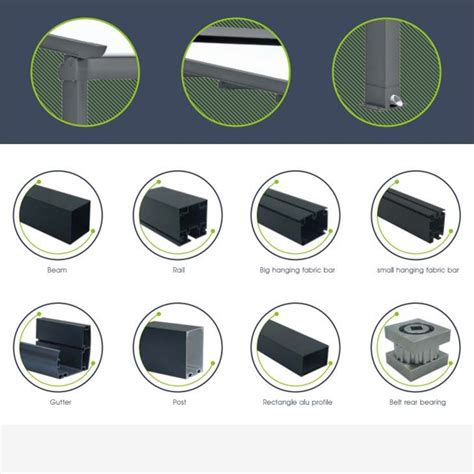 China Outdoor Pvc Retractable Pergola Parts Aluminum Pvc Pergola Accessories Manufacturers