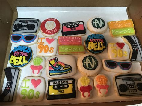 90s Themed 30th Birthday Cookies Birthday Cookies 30th Birthday